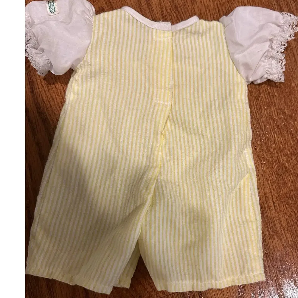 Vintage cabbage patch kids doll outfit Yellow and White one piece